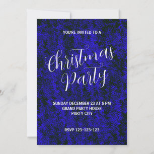 Abstrakt Electric Blue Christmas Party Holiday Einladung