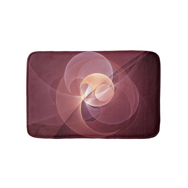 Abstrakt Elegante Modernes Wine Rotes Fraktal Badematte (Vorderseite)