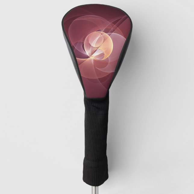 Abstrakt Elegante Modernes Wine Rotes Fraktal Golf Headcover (Vorderseite)