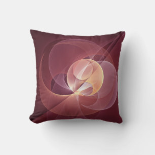 Abstrakt Elegante Modernes Wine Rotes Fraktal Kissen