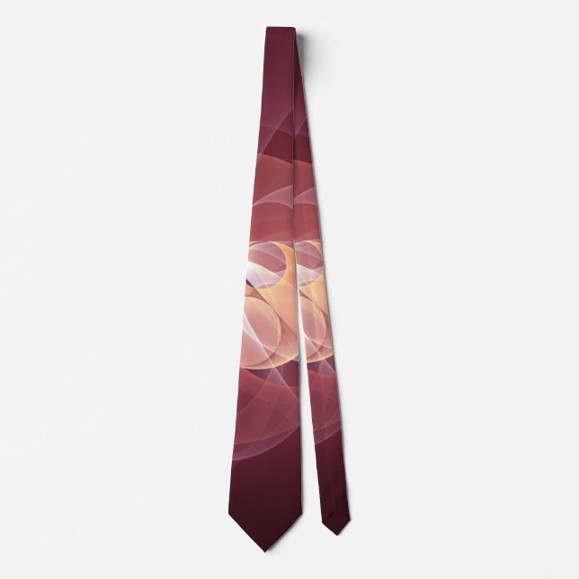 Abstrakt Elegante Modernes Wine Rotes Fraktal Krawatte (Vorderseite)