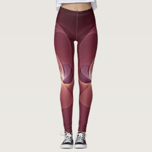 Abstrakt Elegante Modernes Wine Rotes Fraktal Leggings