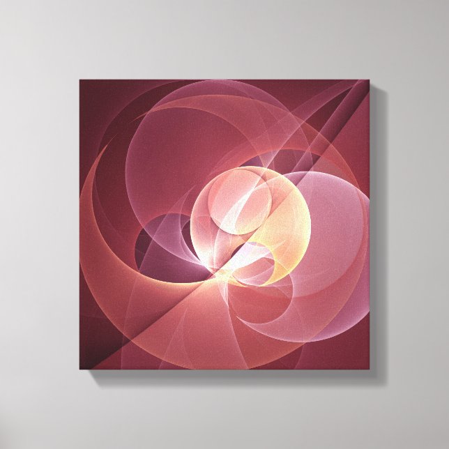 Abstrakt Elegante Modernes Wine Rotes Fraktal Leinwanddruck (Vorderseite)