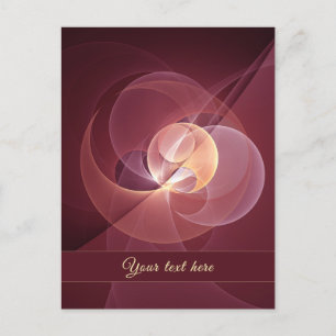 Abstrakt Elegante Modernes Wine Rotes Fraktal Postkarte