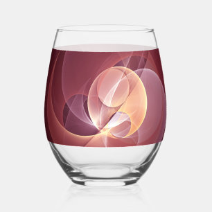 Abstrakt Elegante Modernes Wine Rotes Fraktal Weinglas Ohne Stiel