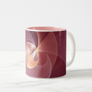 Abstrakt Elegante Modernes Wine Rotes Fraktal Zweifarbige Tasse