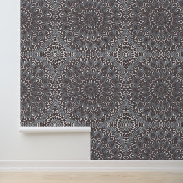Abstrakt Eleganter Chic Silver Gray Mandala Tapete