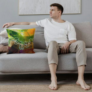 Abstrakt Elegantes gemischtes farbenfrohes Malmust Kissen