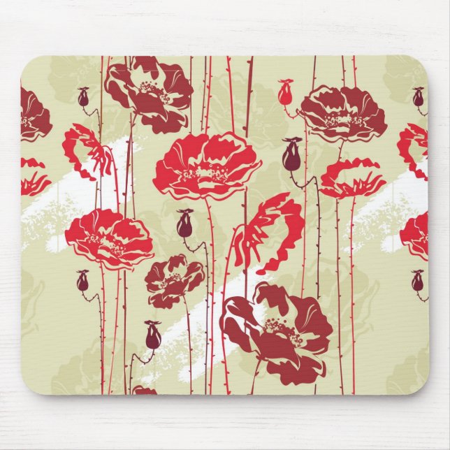 Abstrakt Eleganz Blumenmuster 2 Mousepad (Vorne)