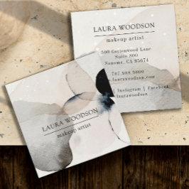 Abstrakt erthy Watercolor Makeup Artist Square Bu Quadratische Visitenkarte
