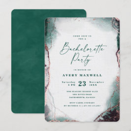 Abstrakt Ethereal Emerald Green Junggeselinnen-Abs Einladung
