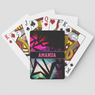 abstrakt, farbenfroh, geometrisch, elegant, modern spielkarten