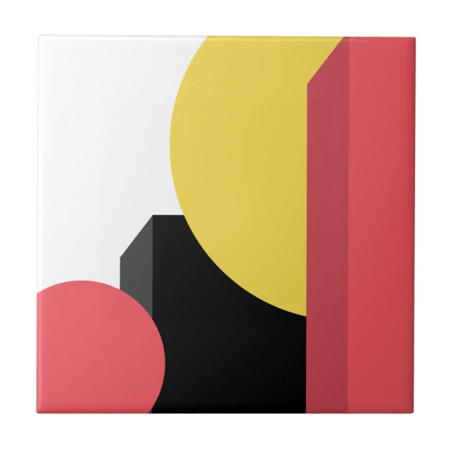 Abstrakt, farbenfroh, modern, einfach, lebendig fliese (Vorderseite)