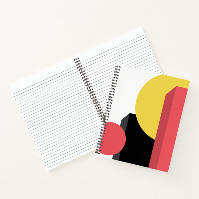 Abstrakt, farbenfroh, modern, einfach, lebendig notizbuch (Innenseite)