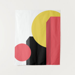 Abstrakt, farbenfroh, modern, einfach, lebendig wandteppich