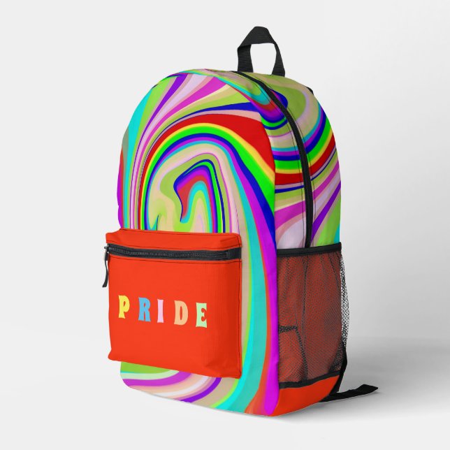 Abstrakt farbig bedruckter rucksack (Rückseitige Ecke Rechts)