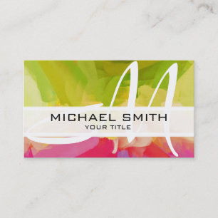 Abstrakt farbiges modernes Monogramm #18 Visitenkarte