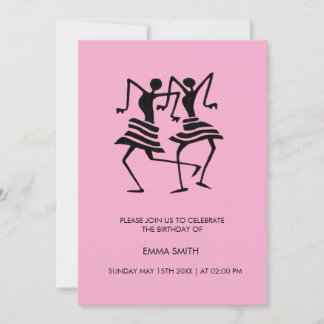 Abstrakt, Feiertänzer Geburtstagseinladung Einladung