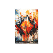 Abstrakt Feueriger Diamant und Schatten Geometrisc