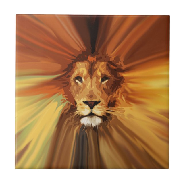 Abstrakt Fierce Lion Fliese (Vorderseite)