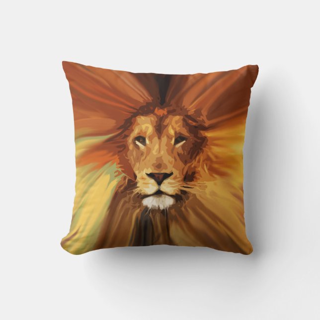 Abstrakt Fierce Lion Kissen (Vorderseite)