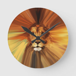 Abstrakt Fierce Lion Runde Wanduhr