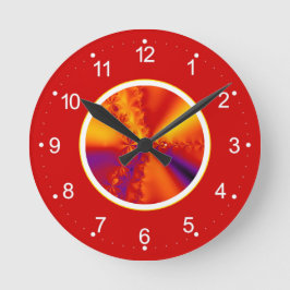 Abstrakt Fiery Fraktal Gradient Runde Wanduhr