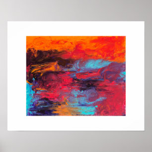 Abstrakt Fiery Storm Poster