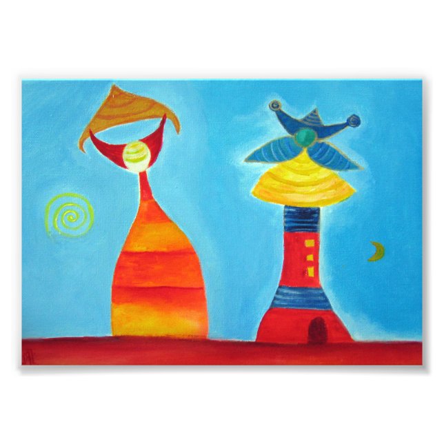 Abstrakt Figures Liebe Art Painting Foto drucken (Vorne)