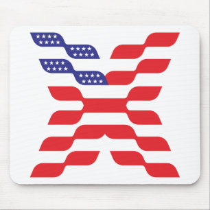 Abstrakt Flagge der Vereinigten Staaten Buchstabe  Mousepad