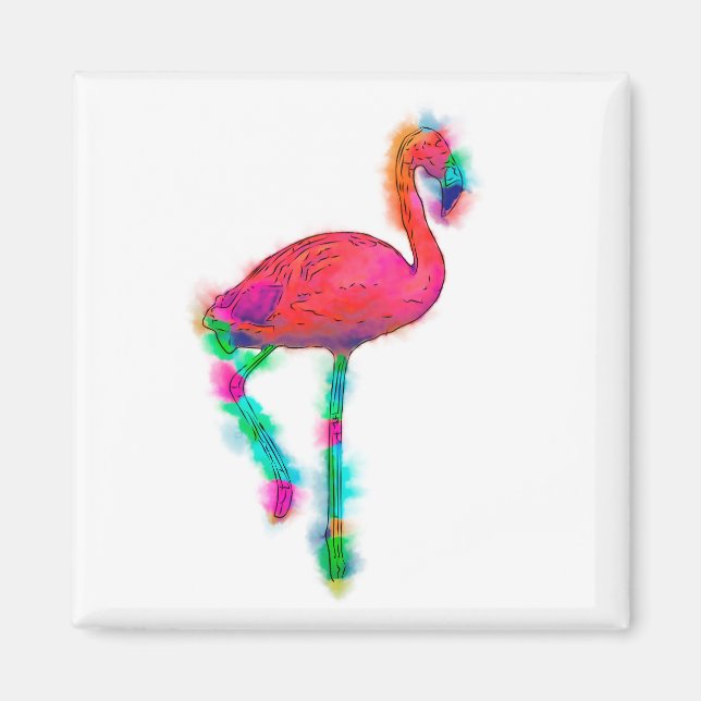 Abstrakt Flamingo Step Custom Magnet (Vorne)