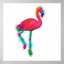 Abstrakt Flamingo Step Custom Poster