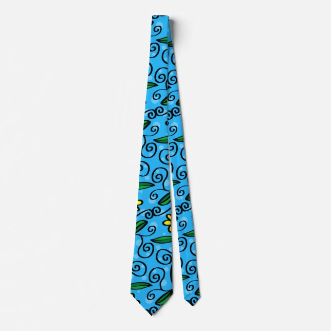 Abstrakt Floral Neck Tie Krawatte (Vorderseite)