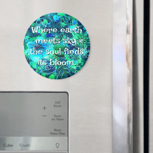 Abstrakt Floral Türkis Blau Grün Personalisiert Magnet