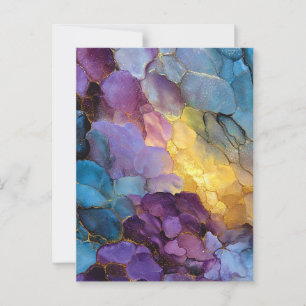Abstrakt Fluid Art Gem Tone Muster Postkarte