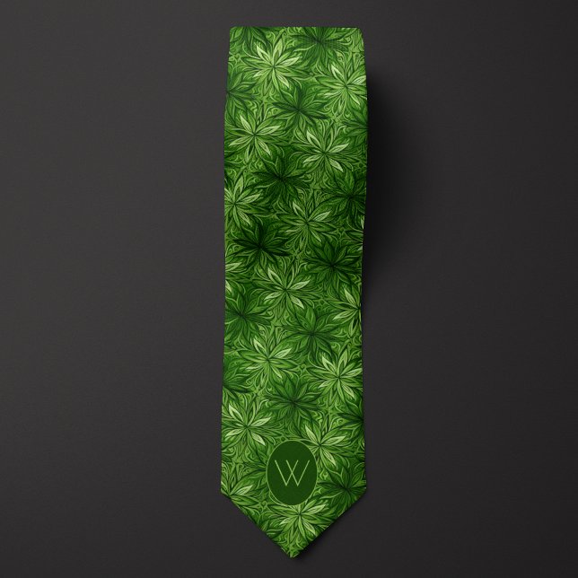 Abstrakt Forest Green Botanic Krawatte (Von Creator hochgeladen)