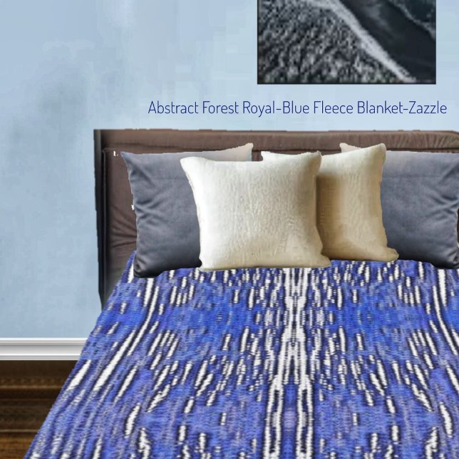 Abstrakt Forest Royal-Blue Fleecedecke (Von Creator hochgeladen)