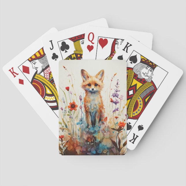 Abstrakt Foxy Lady unter den Blume Spielkarten (Rückseite)