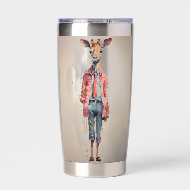 Abstrakt Funky Male Giraffe Thermobecher (Vorderseite)