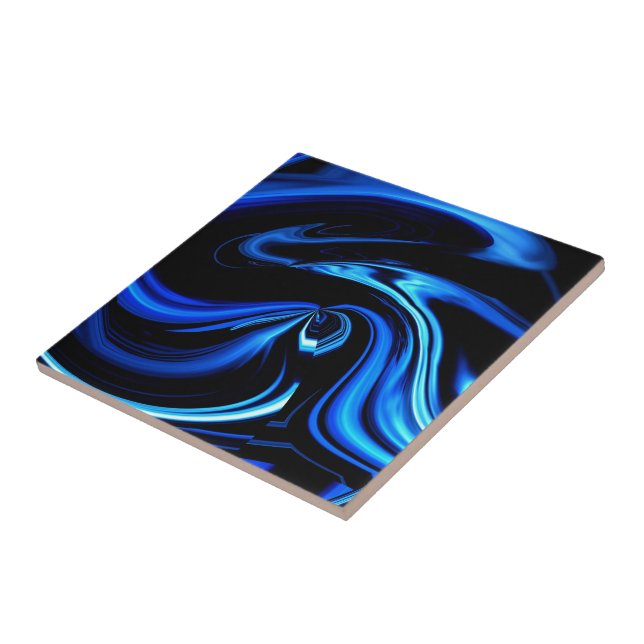 Abstrakt Fütternd Blauwal Fliese (Seite)