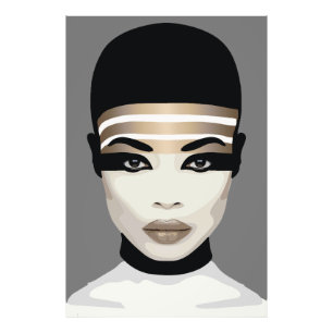 Abstrakt Futuristische Tribal Portrait Kunst Fotodruck