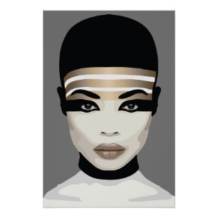 Abstrakt Futuristische Tribal Portrait Kunst Poster