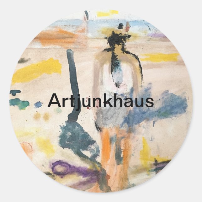 Abstrakt Galveston Texas Jeff Hankamer Artjunkhaus Runder Aufkleber (Vorderseite)