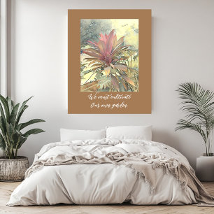 Abstrakt Garden Bushes Inspirierte Zitat-Erdtöne Poster