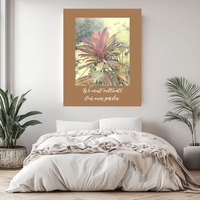 Abstrakt Garden Bushes Inspirierte Zitat-Erdtöne Poster (Abstract Garden Bushes Inspiring Quote Earth Tones Poster)