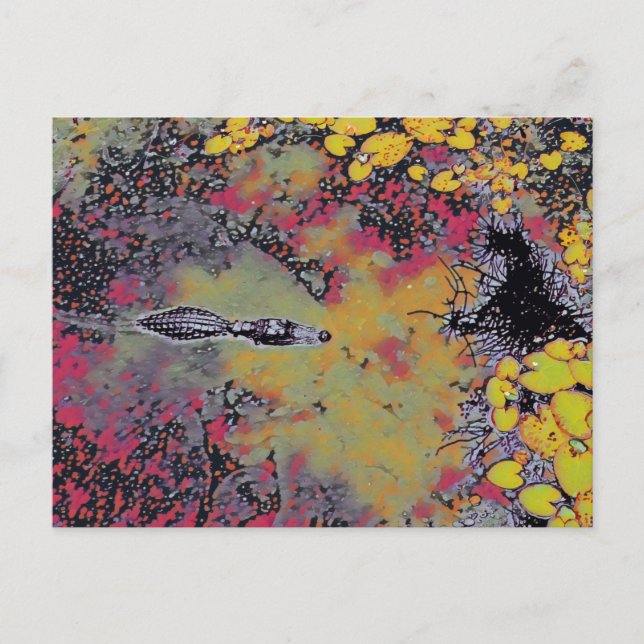 Abstrakt Gator Postkarte (Vorderseite)