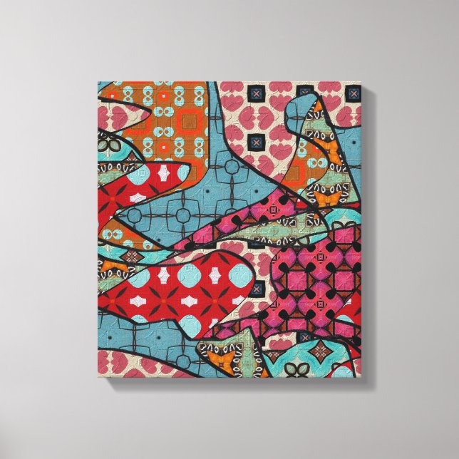 Abstrakt gearbeitete Canvas Leinwanddruck (Vorderseite)