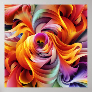 ABSTRAKT gearbeitete Canvas Poster
