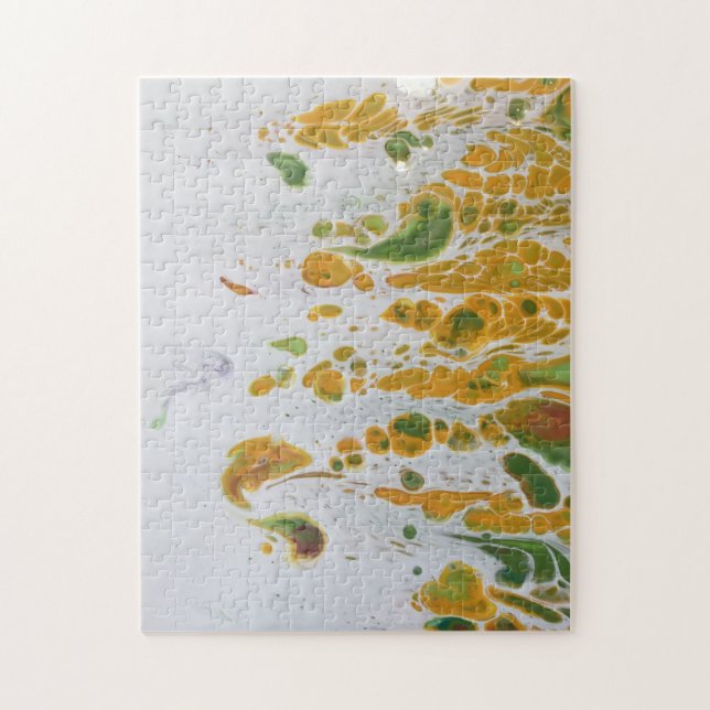 Abstrakt, gelb, kupferfarben und grün (Vertikal)