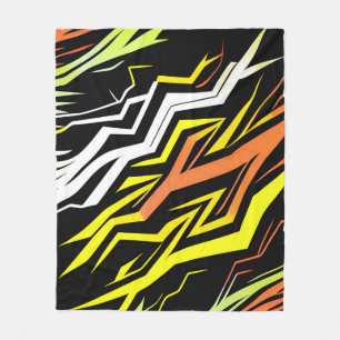 Abstrakt-gelb-orange Streifen Fleecedecke
